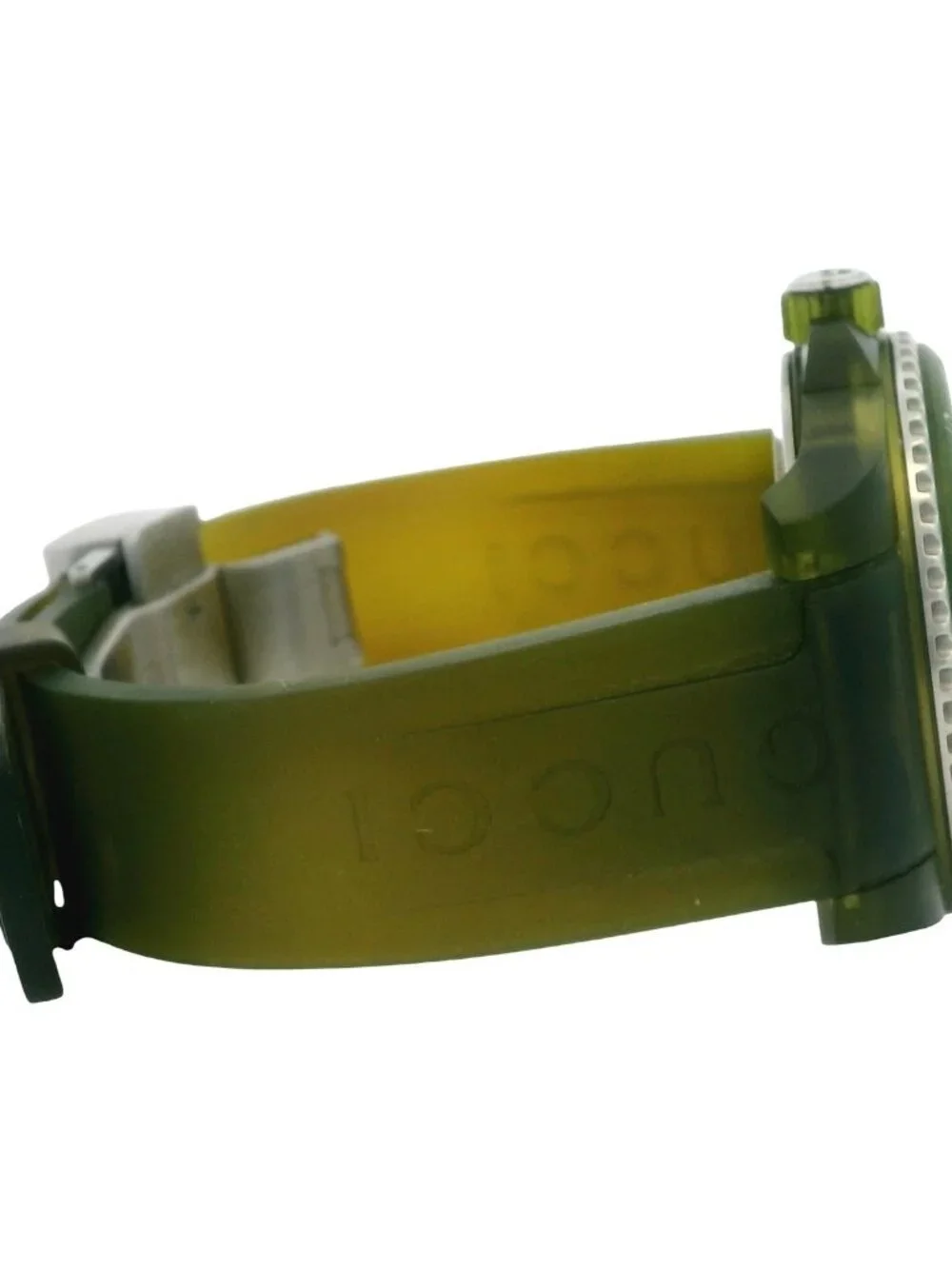 Gucci Dive YA136345 41mm Green Dial Skeleton Rubber Luxury Automatic Watch